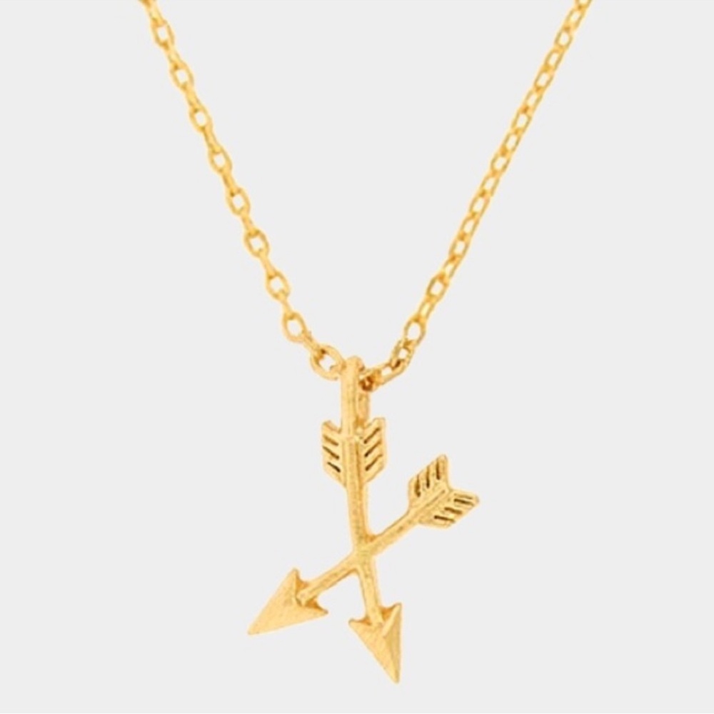 Chic Gold Double Arrow Necklace